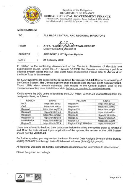 Memo Re ADVISORY .